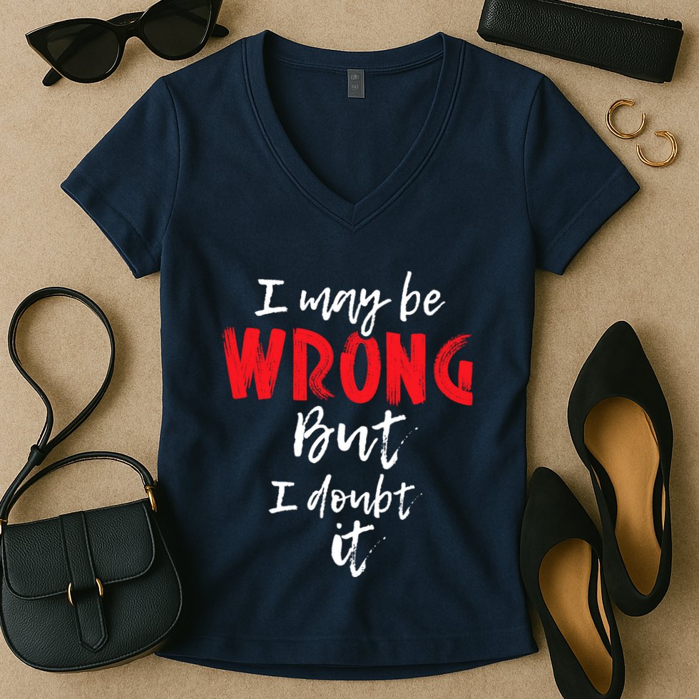 I May Be Wrong But I Doubt It Funny Sarcastic Humor Joke Women's V-Neck T-Shirt