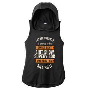 I May Be Old But I Still Find The Hole Cornhole Ladies PosiCharge Tri-Blend Wicking Draft Hoodie Tank