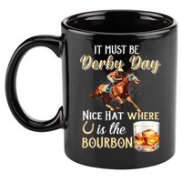 ItS Must Be Derby Day Bourbon Horse Racing 11oz C Handle Ceramic Mug