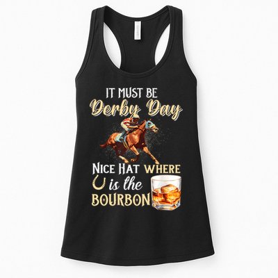 ItS Must Be Derby Day Bourbon Horse Racing Womens Tank Top