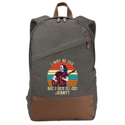 I May Be Old But I Got To See Jerry Vintage Cotton Canvas Backpack