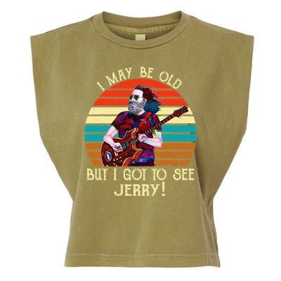 I May Be Old But I Got To See Jerry Vintage Garment-Dyed Women's Muscle Tee
