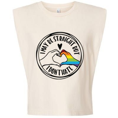 I May Be Straight But I Dont Hate Straight Against Hate Pride Ally Garment-Dyed Women's Muscle Tee