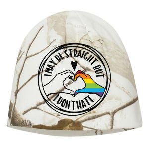 I May Be Straight But I Dont Hate Straight Against Hate Pride Ally Kati - Camo Knit Beanie