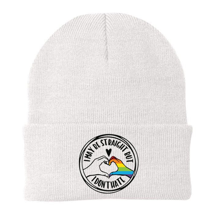 I May Be Straight But I Dont Hate Straight Against Hate Pride Ally Knit Cap Winter Beanie