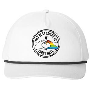 I May Be Straight But I Dont Hate Straight Against Hate Pride Ally Snapback Five-Panel Rope Hat