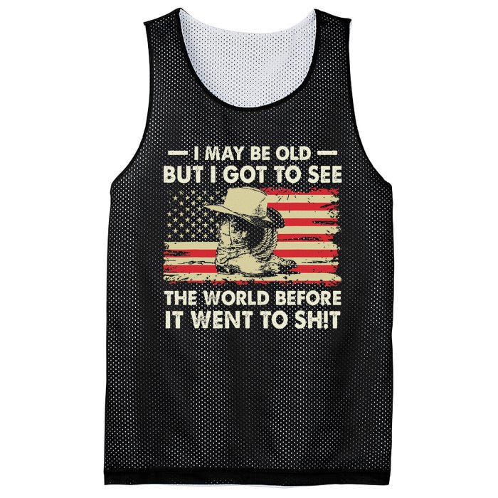 I May Be Old But I Got To See The World Before It Went To Mesh Reversible Basketball Jersey Tank