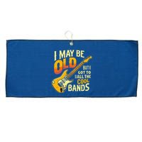 I May Be Old But I Got To See All The Cool Bands Large Microfiber Waffle Golf Towel