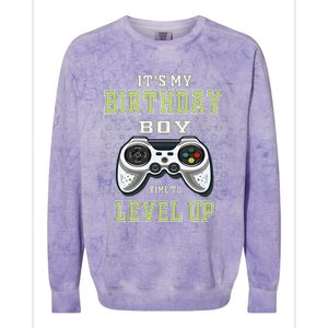 Its My Birthday Time To Level Up Video Game Colorblast Crewneck Sweatshirt