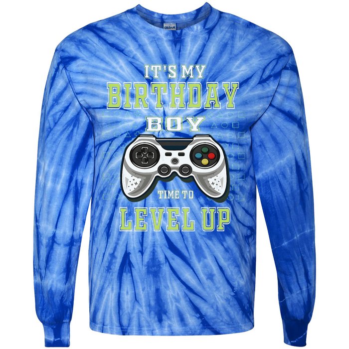 Its My Birthday Time To Level Up Video Game Tie-Dye Long Sleeve Shirt