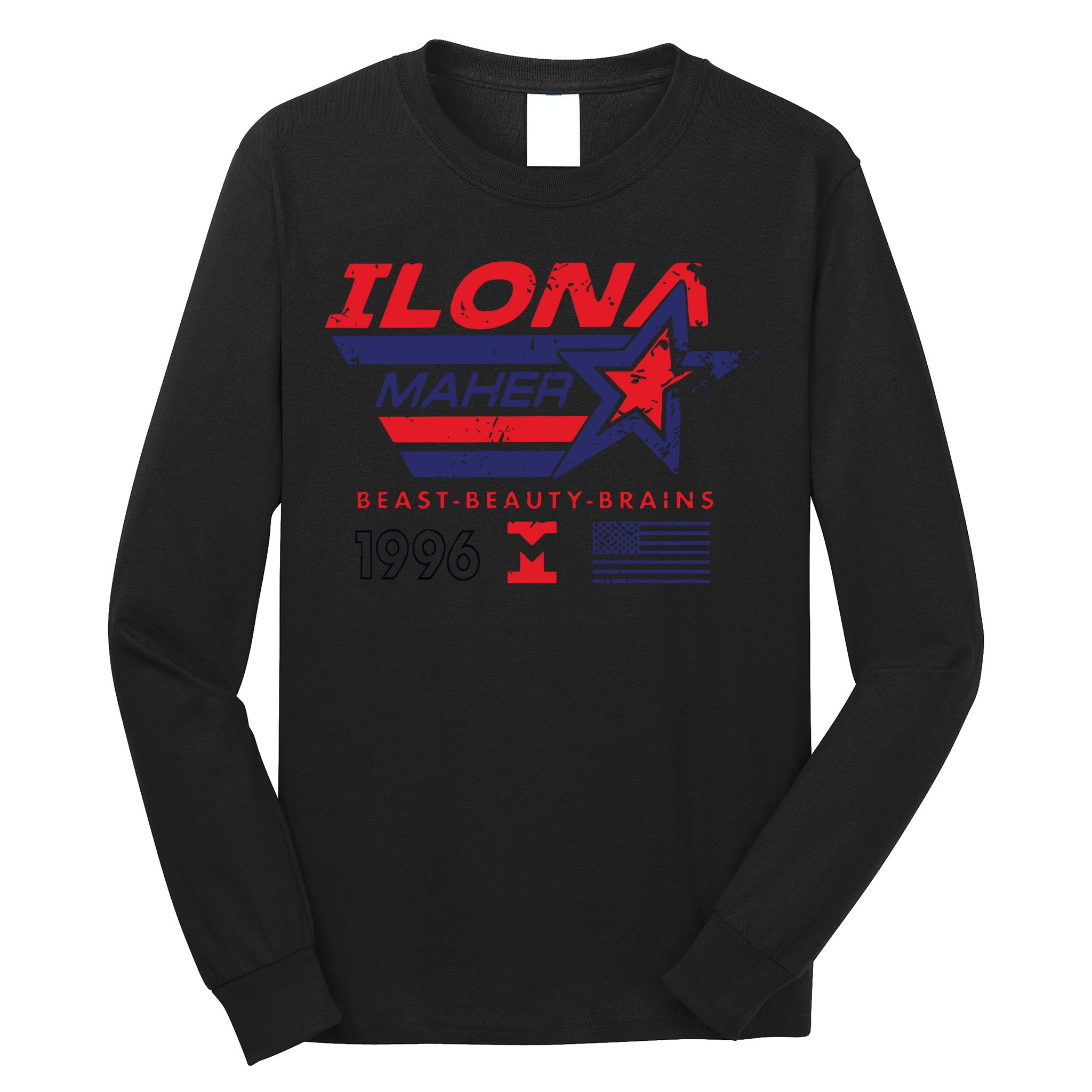 Ilona Maher Beast Beauty Brains 1996 Flag Long Sleeve Shirt