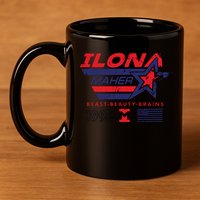 Ilona Maher Beast Beauty Brains 1996 Flag 11oz C Handle Ceramic Mug