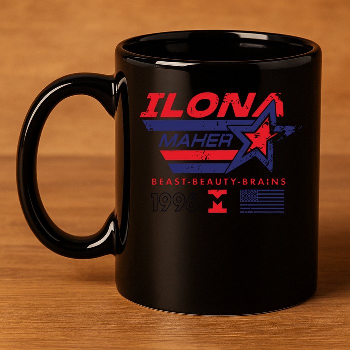 Ilona Maher Beast Beauty Brains 1996 Flag 11oz C Handle Ceramic Mug