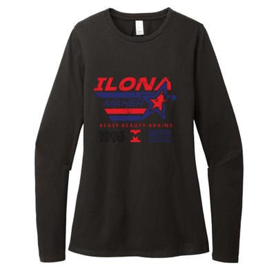 Ilona Maher Beast Beauty Brains 1996 Flag Womens CVC Long Sleeve Shirt