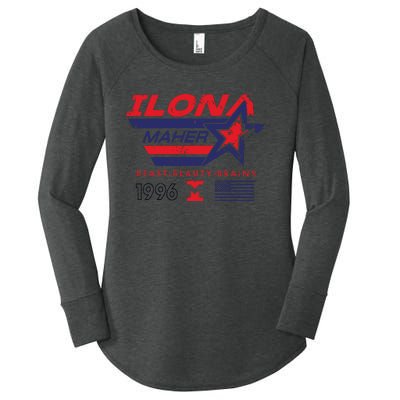 Ilona Maher Beast Beauty Brains 1996 Flag Women's Perfect Tri Tunic Long Sleeve Shirt