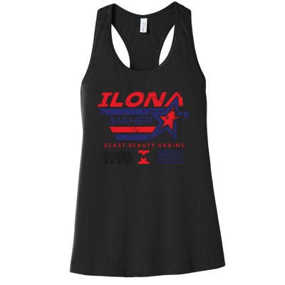 Ilona Maher Beast Beauty Brains 1996 Flag Women's Racerback Tank