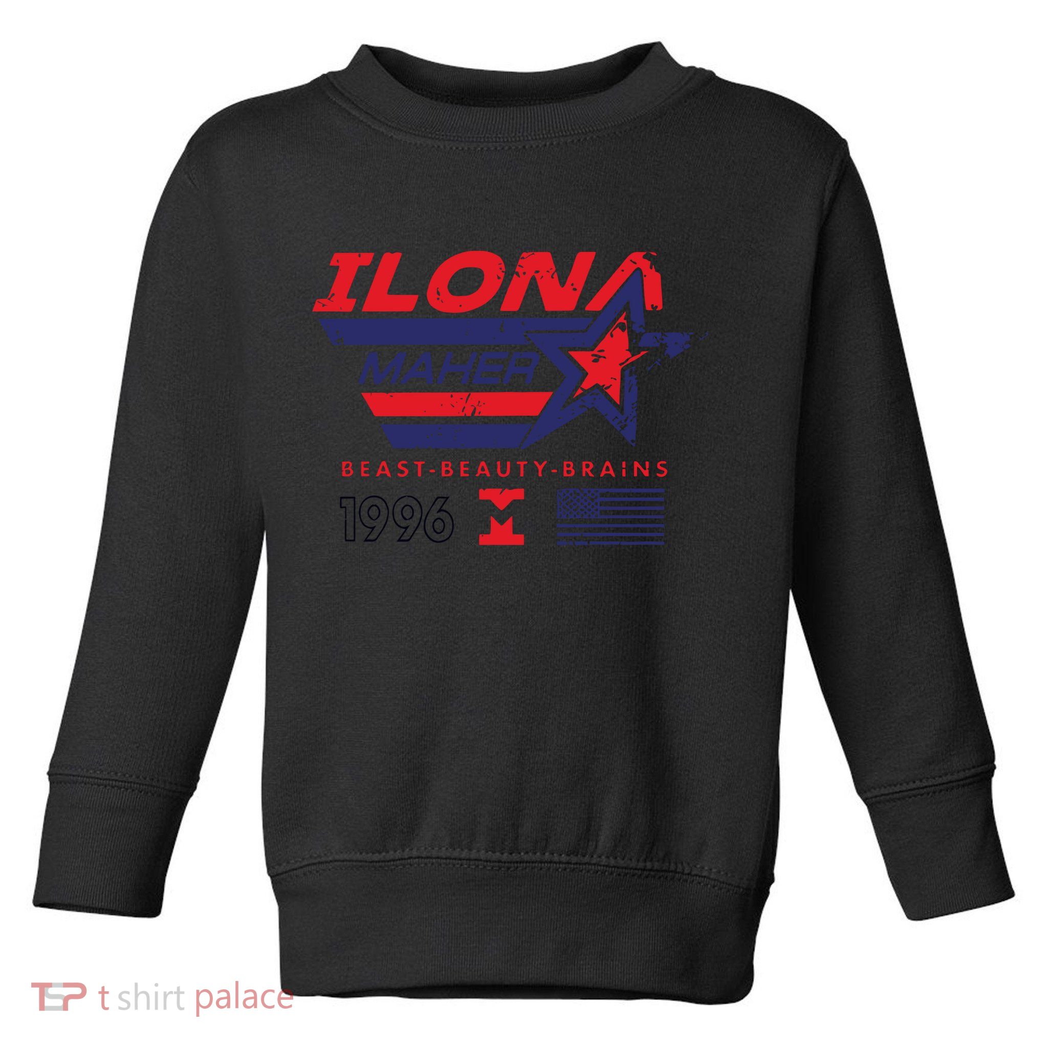 Ilona Maher Beast Beauty Brains 1996 Flag Toddler Sweatshirt