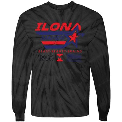 Ilona Maher Beast Beauty Brains 1996 Flag Tie-Dye Long Sleeve Shirt