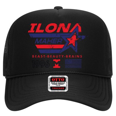 Ilona Maher Beast Beauty Brains 1996 Flag Trucker Hat