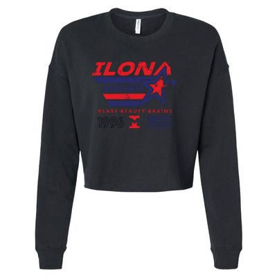 Ilona Maher Beast Beauty Brains 1996 Flag Cropped Pullover Crew