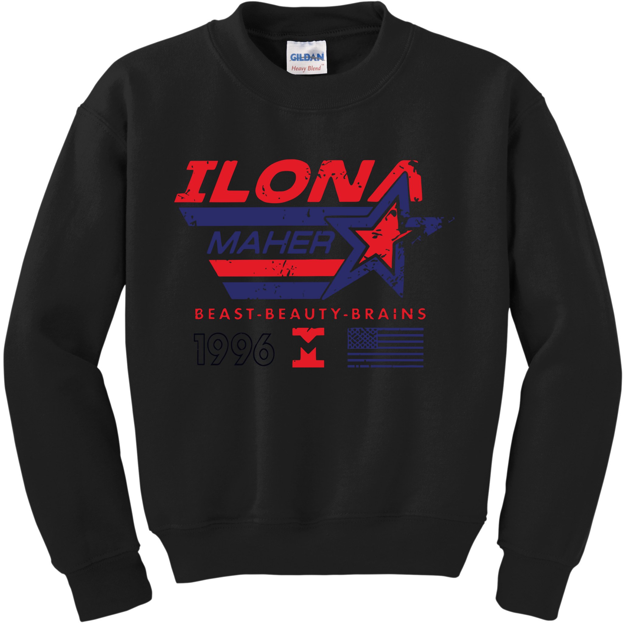 Ilona Maher Beast Beauty Brains 1996 Flag Kids Sweatshirt