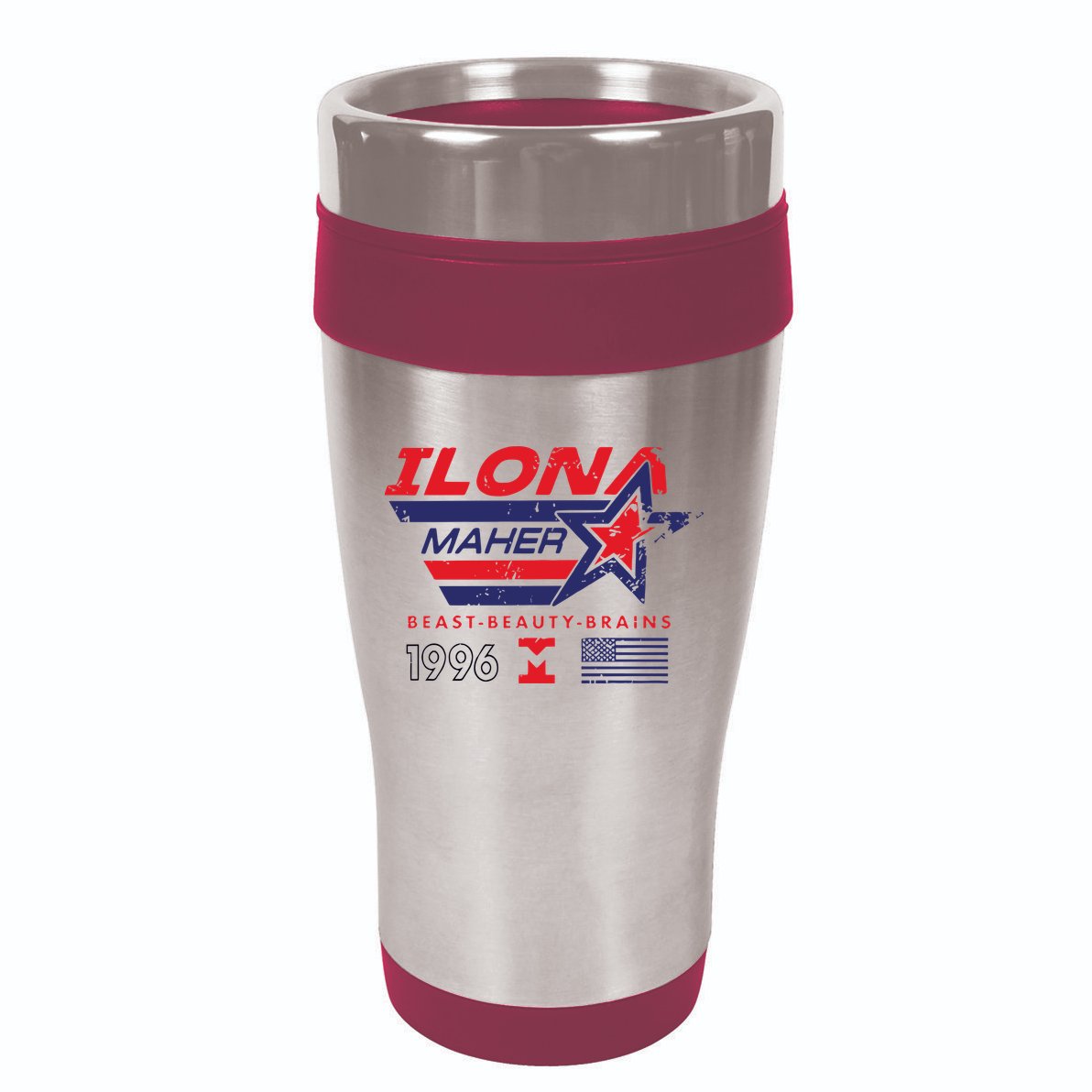 Ilona Maher Beast Beauty Brains 1996 Flag 16oz Travel Tumbler