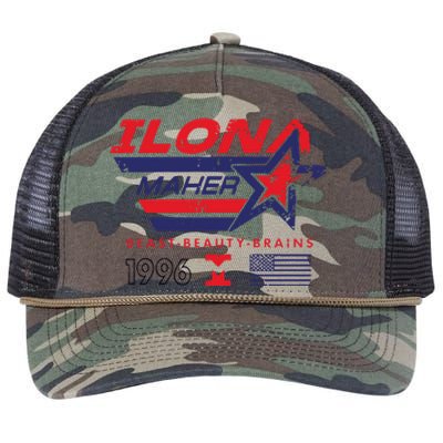 Ilona Maher Beast Beauty Brains 1996 Flag Retro Rope Trucker Hat Cap