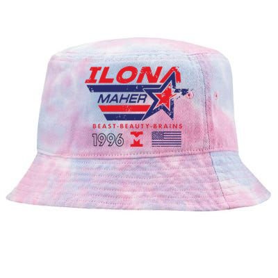 Ilona Maher Beast Beauty Brains 1996 Flag Tie-Dyed Bucket Hat