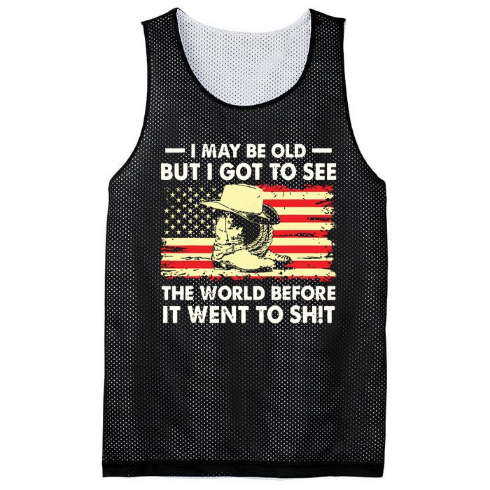 I May Be Old But I Got To See The World Before It Went To Mesh Reversible Basketball Jersey Tank