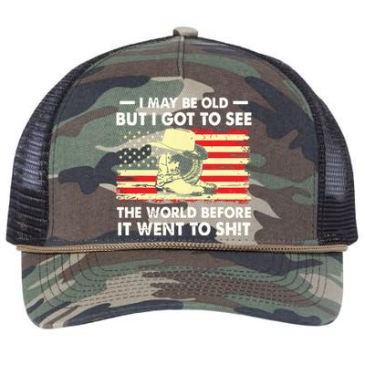 I May Be Old But I Got To See The World Before It Went To Retro Rope Trucker Hat Cap