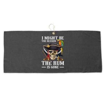 I Might Be The Reason The Rum Is Gone Large Microfiber Waffle Golf Towel