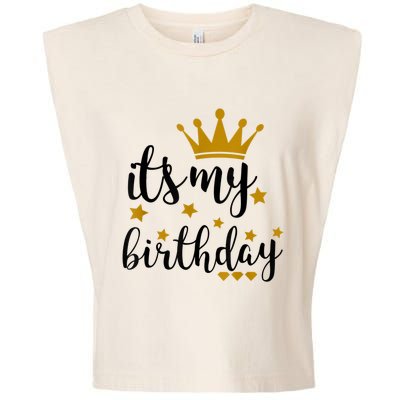 It's My Birthday Shirt For Women, Teens, Girls, Black & Gold Garment-Dyed Women's Muscle Tee