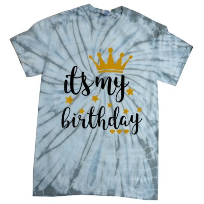 It's My Birthday Shirt For Women, Teens, Girls, Black & Gold Tie-Dye T-Shirt