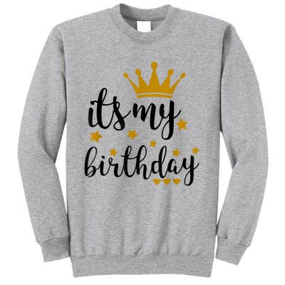 It's My Birthday Shirt For Women, Teens, Girls, Black & Gold Tall Sweatshirt