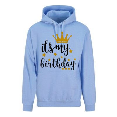 It's My Birthday Shirt For Women, Teens, Girls, Black & Gold Unisex Surf Hoodie