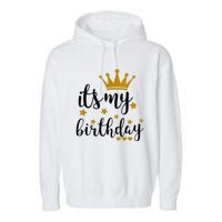 It's My Birthday Shirt For Women, Teens, Girls, Black & Gold Garment-Dyed Fleece Hoodie