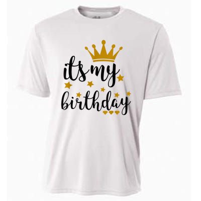 It's My Birthday Shirt For Women, Teens, Girls, Black & Gold Cooling Performance Crew T-Shirt