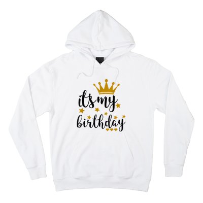 It's My Birthday Shirt For Women, Teens, Girls, Black & Gold Hoodie