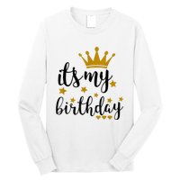 It's My Birthday Shirt For Women, Teens, Girls, Black & Gold Long Sleeve Shirt