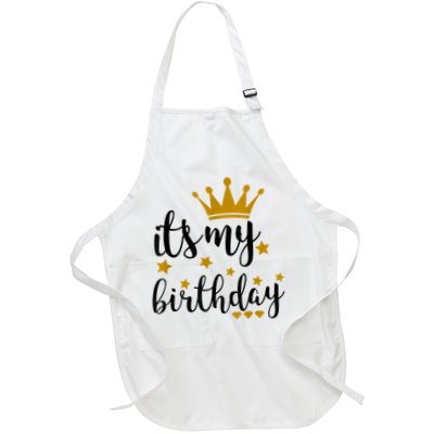 It's My Birthday Shirt For Women, Teens, Girls, Black & Gold Apron