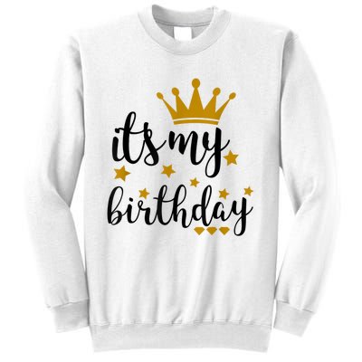 It's My Birthday Shirt For Women, Teens, Girls, Black & Gold Sweatshirt