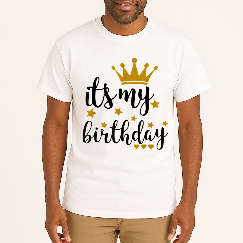 It's My Birthday Shirt For Women, Teens, Girls, Black & Gold Tall T-Shirt