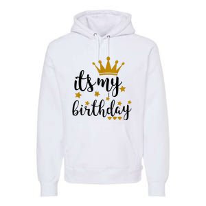 It's My Birthday Shirt For Women, Teens, Girls, Black & Gold Premium Hoodie