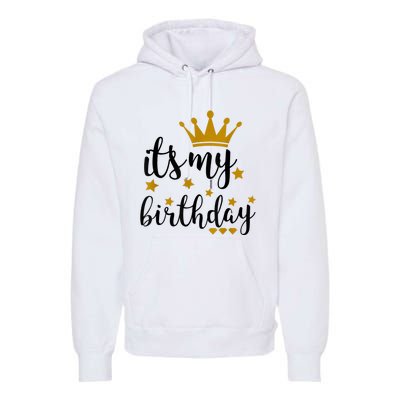 It's My Birthday Shirt For Women, Teens, Girls, Black & Gold Premium Hoodie