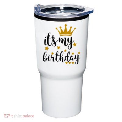 It's My Birthday Shirt For Women, Teens, Girls, Black & Gold Tumbler