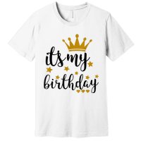 It's My Birthday Shirt For Women, Teens, Girls, Black & Gold Premium T-Shirt