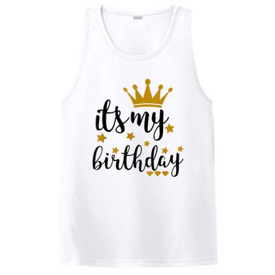 It's My Birthday Shirt For Women, Teens, Girls, Black & Gold PosiCharge Competitor Tank