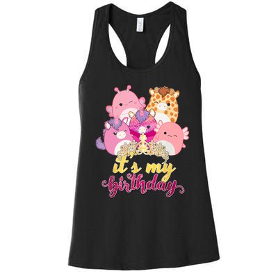 Its My Birthday Girl Squish Squad Mallow Girl Cute Women's Racerback Tank