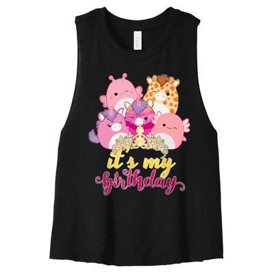 Its My Birthday Girl Squish Squad Mallow Girl Cute Women's Racerback Cropped Tank