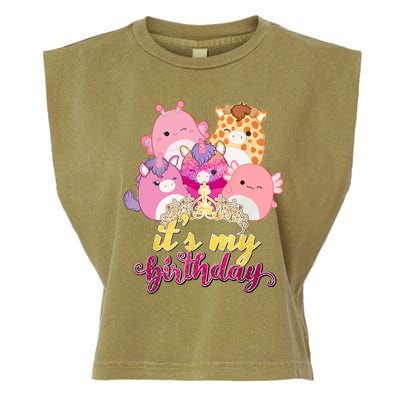 Its My Birthday Girl Squish Squad Mallow Girl Cute Garment-Dyed Women's Muscle Tee